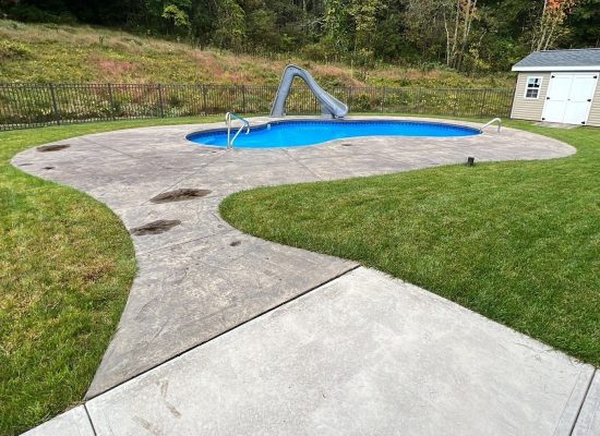 pool concrete cleaning and sealing (before)